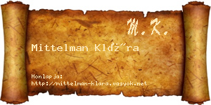 Mittelman Klára névjegykártya